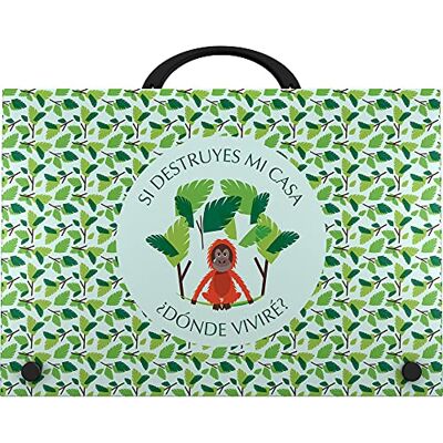 Grafoplás 37402430. Valise scolaire avec poignée, polypropylène, Collection Wise Planet, Mono - Publicité Grafoplás 37402430. Valise scolaire avec poignée, polypropylène, Collection Wise Planet, Mono - Publicité