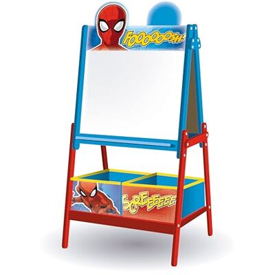 ARDITEX Tableau pour enfants de Marvel Spiderman avec double surface pour craie et feutre et 2 bacs en tissu pour le rangement 54x45x117cm Bacs de 24x30x15cm bleu et rouge - Publicité ARDITEX Tableau pour enfants de Marvel Spiderman avec double surface pour craie et feutre et 2 bacs en tissu pour le rangement 54x45x117cm Bacs de 24x30x15cm bleu et rouge - Publicité