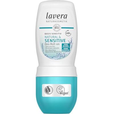 lavera Déo Roll-On Basis Sensitiv Natural & Sensitive NATURAL & SENSITIVE 48 h Végétalien Cosmétiques naturels Aloe vera bio et minéraux naturels sans aluminium Protection 48 heures 50 ml - Publicité lavera Déo Roll-On Basis Sensitiv Natural & Sensitive NATURAL & SENSITIVE 48 h Végétalien Cosmétiques naturels Aloe vera bio et minéraux naturels sans aluminium Protection 48 heures 50 ml - Publicité