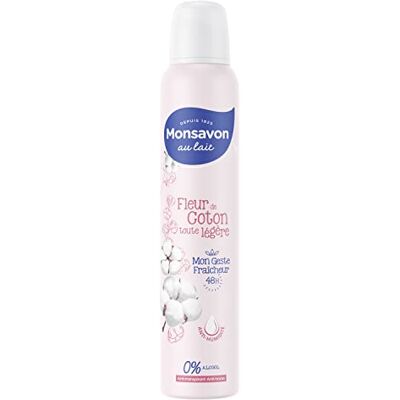 Monsavon Déodorant Femme Spray Anti Transpirant, Lait et Coton, 200ml - Publicité Monsavon Déodorant Femme Spray Anti Transpirant, Lait et Coton, 200ml - Publicité