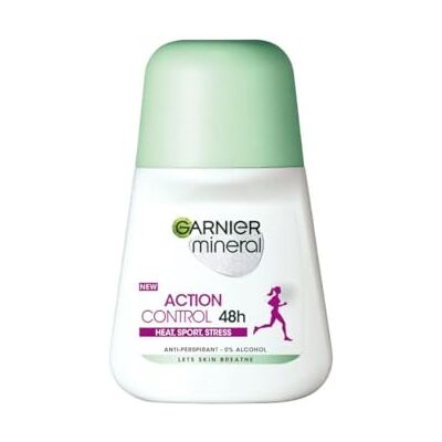Garnier Mineral Action Control Roll-on Heat Sport Stress Lot de 6 flacons de 6 flacons de gel anti-transpirant 0 % d'alcool pour lutter efficacement contre la transpiration et les odeurs désagréables - Publicité Garnier Mineral Action Control Roll-on Heat Sport Stress Lot de 6 flacons de 6 flacons de gel anti-transpirant 0 % d'alcool pour lutter efficacement contre la transpiration et les odeurs désagréables - Publicité
