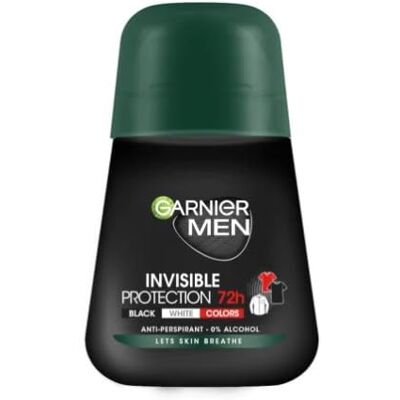 Garnier Men Invisible 72h Lot de 6 roll-on anti-transpirants Noir/blanc et couleurs 50 ml - Publicité Garnier Men Invisible 72h Lot de 6 roll-on anti-transpirants Noir/blanc et couleurs 50 ml - Publicité