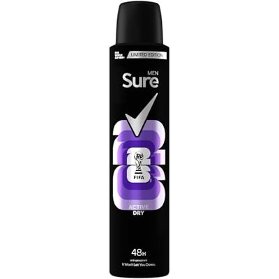 Sure - Men Active Dry - 48 heures - Déodorant en aérosol - Publicité Sure - Men Active Dry - 48 heures - Déodorant en aérosol - Publicité