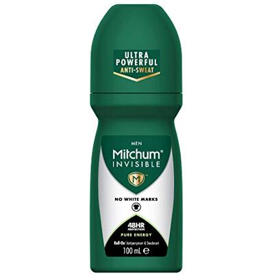 Mitchum Invisible Men 48HR Protection Roll On Déodorant et anti-transpirant, anti marques blanches, sans alcool - Publicité Mitchum Invisible Men 48HR Protection Roll On Déodorant et anti-transpirant, anti marques blanches, sans alcool - Publicité