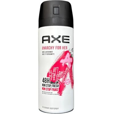 AXE Anarchy for Her, Déodorant Femme Spray Antibactérien, Fraîcheur 48h, Pour sentir bon toute la journée, Contre les mauvaises odeurs (Lot de 3x150ml) - Publicité AXE Anarchy for Her, Déodorant Femme Spray Antibactérien, Fraîcheur 48h, Pour sentir bon toute la journée, Contre les mauvaises odeurs (Lot de 3x150ml) - Publicité