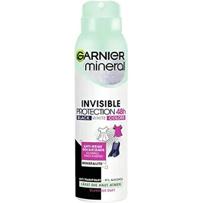 Garnier 150ml Minéral Invisible Noir Blanc Colors 48h non Arrêt Antiperspirant - Publicité Garnier 150ml Minéral Invisible Noir Blanc Colors 48h non Arrêt Antiperspirant - Publicité