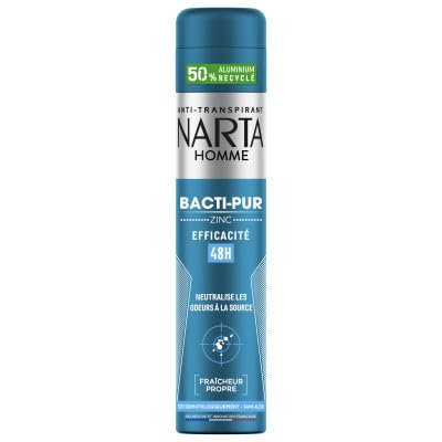 Narta Déodorant Spray Bacti-Pur Homme 48H 200ml - Publicité Narta Déodorant Spray Bacti-Pur Homme 48H 200ml - Publicité