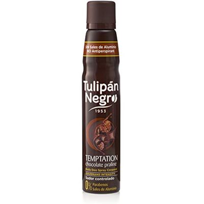TULIPAN NEGRO Tulipan noir, chocolat praliné Déodorant spray, Sweat contrôlée, 200 ml - Publicité TULIPAN NEGRO Tulipan noir, chocolat praliné Déodorant spray, Sweat contrôlée, 200 ml - Publicité
