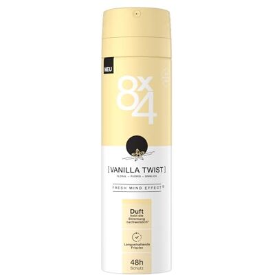8x4 Vanilla Twist Déodorant en spray au parfum poudré de vanille, déodorant sensuel sans aluminium (ACH) avec 48h de protection fiable (150 ml) - Publicité 8x4 Vanilla Twist Déodorant en spray au parfum poudré de vanille, déodorant sensuel sans aluminium (ACH) avec 48h de protection fiable (150 ml) - Publicité