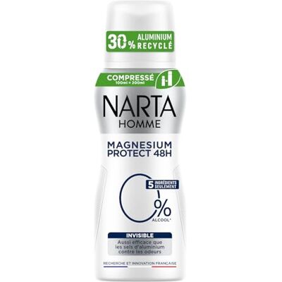 Narta Deodorant homme invisible magnesium protect 48h Le flacon de 100mL - Publicité Narta Deodorant homme invisible magnesium protect 48h Le flacon de 100mL - Publicité