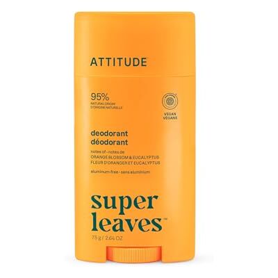 ATTITUDE Déodorant, Sans Aluminium, Avec Bicarbonate, Certifié EWG Verified, Végan, Élimine les Mauvaises Odeurs, Parfum Fleur d’Oranger & Eucalyptus, 75 g - Publicité ATTITUDE Déodorant, Sans Aluminium, Avec Bicarbonate, Certifié EWG Verified, Végan, Élimine les Mauvaises Odeurs, Parfum Fleur d’Oranger & Eucalyptus, 75 g - Publicité