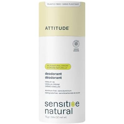 ATTITUDE Déodorant Sans Bicarbonate pour Peaux Sensibles à L’Avoine et à L’Huile D’Argan, Certifié EWG, Sans Aluminium, Sans Plastique, 75 g - Publicité ATTITUDE Déodorant Sans Bicarbonate pour Peaux Sensibles à L’Avoine et à L’Huile D’Argan, Certifié EWG, Sans Aluminium, Sans Plastique, 75 g - Publicité