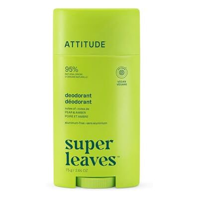 ATTITUDE Déodorant Sans Aluminium, Avec Bicarbonate, Certifié EWG Verified, Végan, Élimine les Mauvaises Odeurs, Parfum Poire & Ambre, 75 g - Publicité ATTITUDE Déodorant Sans Aluminium, Avec Bicarbonate, Certifié EWG Verified, Végan, Élimine les Mauvaises Odeurs, Parfum Poire & Ambre, 75 g - Publicité