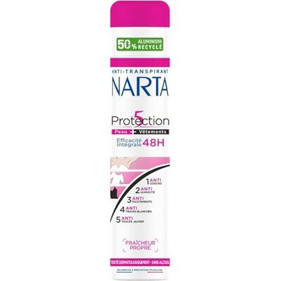 Narta - Protection 5 - 200 ml - 48H - Déodorant spray - Publicité Narta - Protection 5 - 200 ml - 48H - Déodorant spray - Publicité