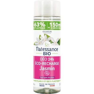 Natessance Déo 24H Jasmin Bio Recharge 150 ml - Publicité Natessance Déo 24H Jasmin Bio Recharge 150 ml - Publicité