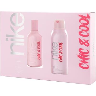 Nike Eau de Cologne Chic & Cool 100 ml + Déodorant 200 ml, Coffret Cadeau Femme, Eau de Toilette Naturelle et Féminine, Arôme Fruité, Parfum Doux, Intense et Longue Durée, - Publicité Nike Eau de Cologne Chic & Cool 100 ml + Déodorant 200 ml, Coffret Cadeau Femme, Eau de Toilette Naturelle et Féminine, Arôme Fruité, Parfum Doux, Intense et Longue Durée, - Publicité