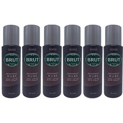 Brut Lot de 6 déodorants en spray Musc Long Duree 200 ml - Publicité Brut Lot de 6 déodorants en spray Musc Long Duree 200 ml - Publicité