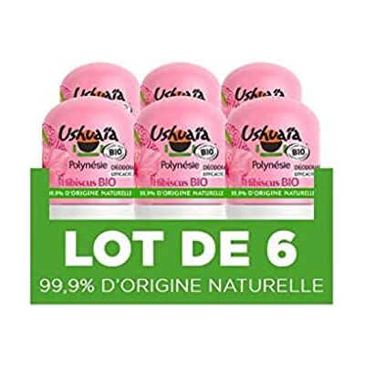 Ushuaia Ushuaïa Déodorant Femme Bille Bio Parfum Hibiscus Du Burkina Faso Efficacité 24h 50 ml Pack de 6 - Publicité Ushuaia Ushuaïa Déodorant Femme Bille Bio Parfum Hibiscus Du Burkina Faso Efficacité 24h 50 ml Pack de 6 - Publicité