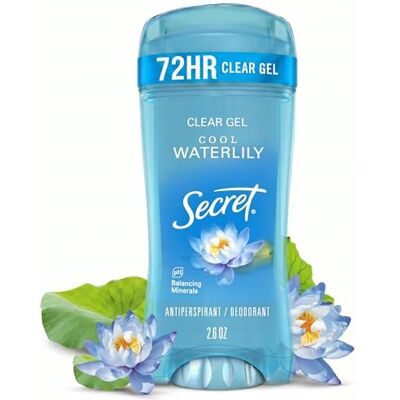 Secret Fresh Antiperspirant and Deodorant Clear Gel, Cool Waterlily, 2.6 Ounce - Publicité Secret Fresh Antiperspirant and Deodorant Clear Gel, Cool Waterlily, 2.6 Ounce - Publicité