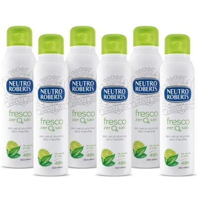 NEUTRO ROBERTS - Deodorante spray zero sali di alluminio 6 x 150 ml - Sans sels d'aluminium - 6 x 150 ml - Deodorant spray - Publicité NEUTRO ROBERTS - Deodorante spray zero sali di alluminio 6 x 150 ml - Sans sels d'aluminium - 6 x 150 ml - Deodorant spray - Publicité