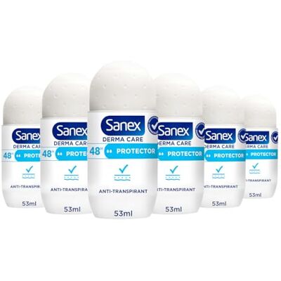 Sanex -Derma Care Protector 48 h Déodorant Bille Anti-transpirant 53 ml –fraîcheur longue durée contre la transpiration et les mauvaises odeurs – respecte la peau– ne contient pas d’alcool - Publicité Sanex -Derma Care Protector 48 h Déodorant Bille Anti-transpirant 53 ml –fraîcheur longue durée contre la transpiration et les mauvaises odeurs – respecte la peau– ne contient pas d’alcool - Publicité