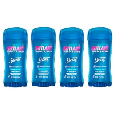 Secret Outlast Lot de 4 désodorisants antitranspirants en gel transparent pour femme 2,6 oz - Publicité Secret Outlast Lot de 4 désodorisants antitranspirants en gel transparent pour femme 2,6 oz - Publicité