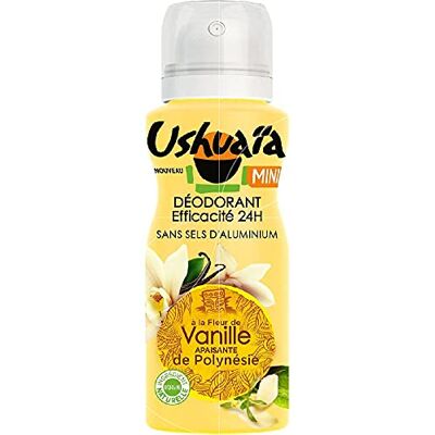 Ushuaia Ushuaïa Déodorant mini efficacité 24h à la fleur de vanille La bombe de 100 ml - Publicité Ushuaia Ushuaïa Déodorant mini efficacité 24h à la fleur de vanille La bombe de 100 ml - Publicité