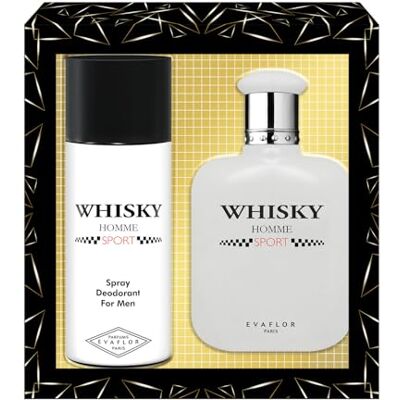 Evaflor WHISKY Sport • Coffret Eau de Toilette 100ML + Déodorant 15OML • Vaporisateur • Spray • Parfum Homme • Cadeau • PARIS - Publicité Evaflor WHISKY Sport • Coffret Eau de Toilette 100ML + Déodorant 15OML • Vaporisateur • Spray • Parfum Homme • Cadeau • PARIS - Publicité