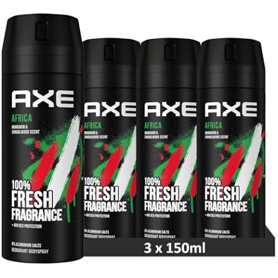 AXE Spray Bodyspray Africa sans sel Aluminium 150 ml - Publicité AXE Spray Bodyspray Africa sans sel Aluminium 150 ml - Publicité