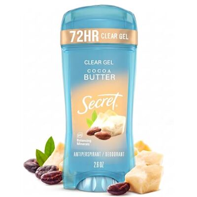 Secret Scent Expressions Gel anti-transpirant et déodorant transparent pour femme, baiser au beurre de cacao, 2,6 onces, l'emballage peut varier - Publicité Secret Scent Expressions Gel anti-transpirant et déodorant transparent pour femme, baiser au beurre de cacao, 2,6 onces, l'emballage peut varier - Publicité