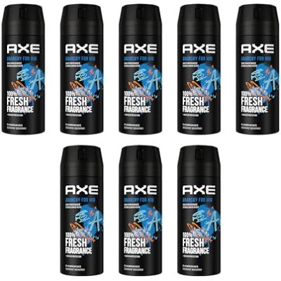 AXE Anarchy for Him Lot de 8 déodorants en spray sans aluminium 150 ml pour homme et homme - Publicité AXE Anarchy for Him Lot de 8 déodorants en spray sans aluminium 150 ml pour homme et homme - Publicité