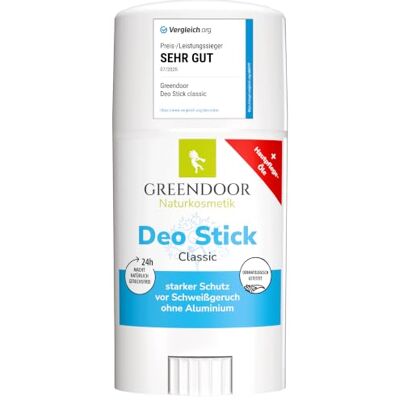 GREENDOOR Déodorant stick classique 52g sans aluminium, protection longue durée forte, déodorant parfum discret, tube plastique hygiénique avec mécanisme de rotation, unisexe homme femme deo vegan - Publicité GREENDOOR Déodorant stick classique 52g sans aluminium, protection longue durée forte, déodorant parfum discret, tube plastique hygiénique avec mécanisme de rotation, unisexe homme femme deo vegan - Publicité