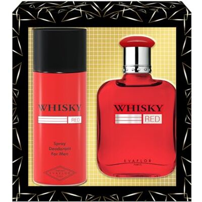 Evaflor WHISKY Red • Coffret Eau de Toilette 100ML + Déodorant 15OML • Vaporisateur • Spray • Parfum Homme • Cadeau • PARIS - Publicité Evaflor WHISKY Red • Coffret Eau de Toilette 100ML + Déodorant 15OML • Vaporisateur • Spray • Parfum Homme • Cadeau • PARIS - Publicité