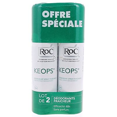 RoC - Keops - Fraîcheur - 2x100ml - Déodorant spray - Publicité RoC - Keops - Fraîcheur - 2x100ml - Déodorant spray - Publicité