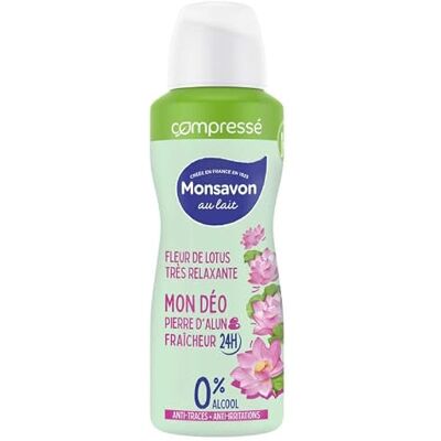 Monsavon Déodorant Femme Spray Anti Transpirant Pierre d'Alun Fleur de Lotus 100ml Lot de 2 - Publicité Monsavon Déodorant Femme Spray Anti Transpirant Pierre d'Alun Fleur de Lotus 100ml Lot de 2 - Publicité