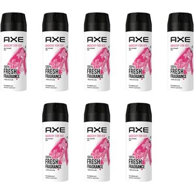 AXE Anarchy for Her Lot de 8 déodorants en spray sans sels d'aluminium 150 ml Pour femme et femme Protection 48 heures - Publicité AXE Anarchy for Her Lot de 8 déodorants en spray sans sels d'aluminium 150 ml Pour femme et femme Protection 48 heures - Publicité