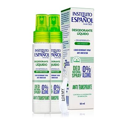 Instituto Español Hypertranspiration, Déodorant Anti-irritation Actif, Anti-transpirant Spray Anti-Sueur Aisselles, Efficace contre la Transpiration et les Odeurs, Sans Aluminium, Lot de 2 x 50 ml - Publicité Instituto Español Hypertranspiration, Déodorant Anti-irritation Actif, Anti-transpirant Spray Anti-Sueur Aisselles, Efficace contre la Transpiration et les Odeurs, Sans Aluminium, Lot de 2 x 50 ml - Publicité