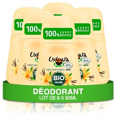 Ushuaia Ushuaïa Déodorant Naturel Bille 48h Certifié Bio Vanille de Madagascar lot de 6 x 75ml - Publicité Ushuaia Ushuaïa Déodorant Naturel Bille 48h Certifié Bio Vanille de Madagascar lot de 6 x 75ml - Publicité