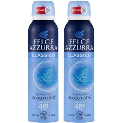 Felce Azzurra Déodorant Classic Idratalc Unisex Spray 48H 150 ml (2 unités) - Publicité Felce Azzurra Déodorant Classic Idratalc Unisex Spray 48H 150 ml (2 unités) - Publicité