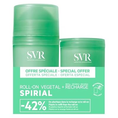 SVR Spirial Végétal Roll-On – Déodorant 24h – 98% d'ingrédients d'origine naturelle – Sans sels d'aluminium – Haute tolérance – 2 X 50 ml - Publicité SVR Spirial Végétal Roll-On – Déodorant 24h – 98% d'ingrédients d'origine naturelle – Sans sels d'aluminium – Haute tolérance – 2 X 50 ml - Publicité