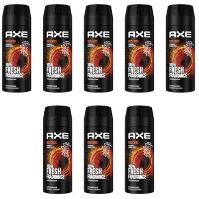AXE Lot de 8 déodorants pour le corps musc 150 ml Sans aluminium Pour homme et femme - Publicité AXE Lot de 8 déodorants pour le corps musc 150 ml Sans aluminium Pour homme et femme - Publicité
