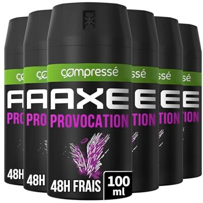 AXE Déodorant Homme Provocation Spray Compressé fraîcheur 48h parfum noix de coco et poivre noir (lot de 6x100ml) - Publicité AXE Déodorant Homme Provocation Spray Compressé fraîcheur 48h parfum noix de coco et poivre noir (lot de 6x100ml) - Publicité