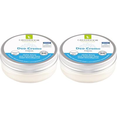 GREENDOOR Lot de 2 déodorants crème sans aluminium 100 ml Déodorant naturel Sans sels d'aluminium Alcool Parabène Huile de palme Aloe Vera Cosmétique naturel - Publicité GREENDOOR Lot de 2 déodorants crème sans aluminium 100 ml Déodorant naturel Sans sels d'aluminium Alcool Parabène Huile de palme Aloe Vera Cosmétique naturel - Publicité