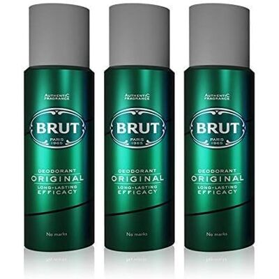Brut Lot de 3 déodorants en spray pour homme 200 ml - Publicité Brut Lot de 3 déodorants en spray pour homme 200 ml - Publicité