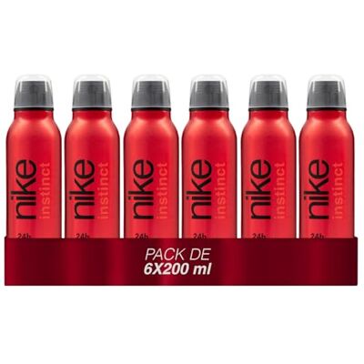 Nike Instinct Woman Pack 6 x 200 ml, Déodorant Femme, Format Spray, Parfum Format Liquide, Eau de Toilette Naturelle et Féminine, Arôme Boisé Oriental, Parfum Frais et Longue Durée - Publicité Nike Instinct Woman Pack 6 x 200 ml, Déodorant Femme, Format Spray, Parfum Format Liquide, Eau de Toilette Naturelle et Féminine, Arôme Boisé Oriental, Parfum Frais et Longue Durée - Publicité