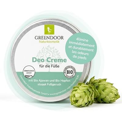 GREENDOOR crème déodorante pour les pieds 50ml contre les odeurs de pieds, vegan, sans aluminium, cosmétique naturelle bio, déodorant naturel - Publicité GREENDOOR crème déodorante pour les pieds 50ml contre les odeurs de pieds, vegan, sans aluminium, cosmétique naturelle bio, déodorant naturel - Publicité