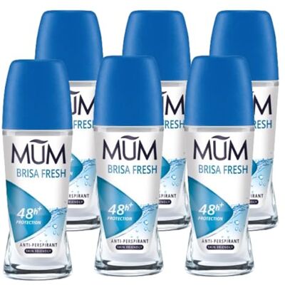 Mum Brisa Fresh Lot de 6 déodorants à bille pour homme et femme Protection plus 48 heures Plus Anti-transpirant Végétalien Bouteille en verre durable Sans alcool Parfum brise fraîche 50 ml - Publicité Mum Brisa Fresh Lot de 6 déodorants à bille pour homme et femme Protection plus 48 heures Plus Anti-transpirant Végétalien Bouteille en verre durable Sans alcool Parfum brise fraîche 50 ml - Publicité