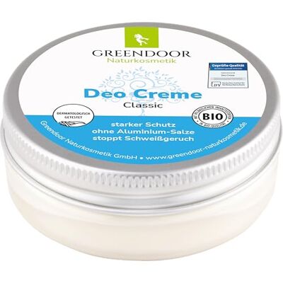 GREENDOOR 50 ml creme deodorant SANS sels ALUMINIUM, très efficace contre odeur de transpiration, vegan, naturel, sans conservateurs, sans alcool, BIO deo non testé sur les animaux - Publicité GREENDOOR 50 ml creme deodorant SANS sels ALUMINIUM, très efficace contre odeur de transpiration, vegan, naturel, sans conservateurs, sans alcool, BIO deo non testé sur les animaux - Publicité
