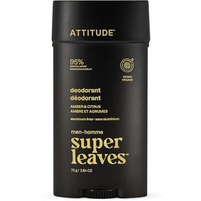 BIO + ATTITUDE Déodorant pour Homme, Sans Aluminium, Élimine les Odeurs, Doux pour la Peaux, Ingrédients d’Origine Naturelle, Certifié EWG Verified, Végane, Parfum Ambre & Agrumes, 75 g - Publicité BIO + ATTITUDE Déodorant pour Homme, Sans Aluminium, Élimine les Odeurs, Doux pour la Peaux, Ingrédients d’Origine Naturelle, Certifié EWG Verified, Végane, Parfum Ambre & Agrumes, 75 g - Publicité