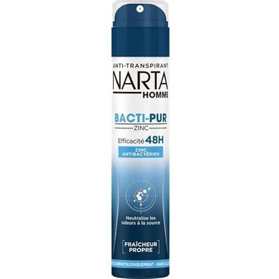 Narta Homme Spray Anti-Transprant Bacti-Pur Zinc Efficacité 48h Fraîcheur Naturelle 200ml (lot de - Publicité Narta Homme Spray Anti-Transprant Bacti-Pur Zinc Efficacité 48h Fraîcheur Naturelle 200ml (lot de - Publicité